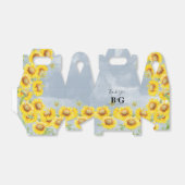 Dusty Blue Waterverf Sunflower Monogram Weddenscha Bedankdoosjes (Uitgevouwen)