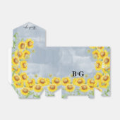 Dusty Blue Waterverf Sunflower Monogram Weddenscha Bedankdoosjes (Uitgevouwen)