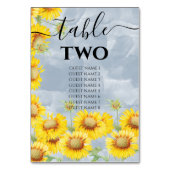 Dusty Blue Waterverf Sunflower Monogram Weddenscha Kaart (Achterkant)