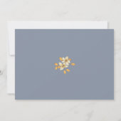 Dusty Blue Waterverf Sunflower Script Wedding Inv Kaart (Achterkant)