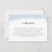 Dusty Blue waterverf trouwgegevens invoegen Kaart (Voorkant)