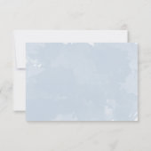 Dusty Blue waterverf trouwgegevens invoegen Kaart (Achterkant)