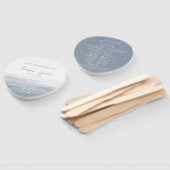 Dusty Blue Waterverf Trouwprogramma Hand Fans Handwaaier (Niet-gemonteerd)