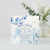 Dusty Blue Waterverf Vrijgezellenfeest Kaart (Staand voorkant)