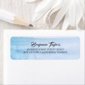 Dusty Blue Waterverf Wash Elegant Modern Etiket (Insitu)