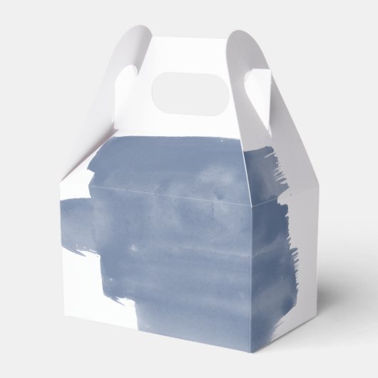 Dusty Blue Waterverf Wedding Bedankdoosjes (Achterkant)