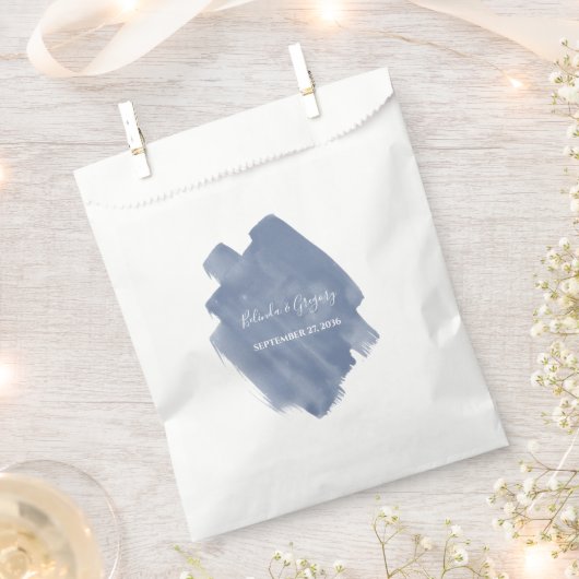 Dusty Blue Waterverf Wedding Bedankzakje (Geknipt)