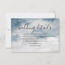 Dusty Blue Waterverf Wedding Details Kaart