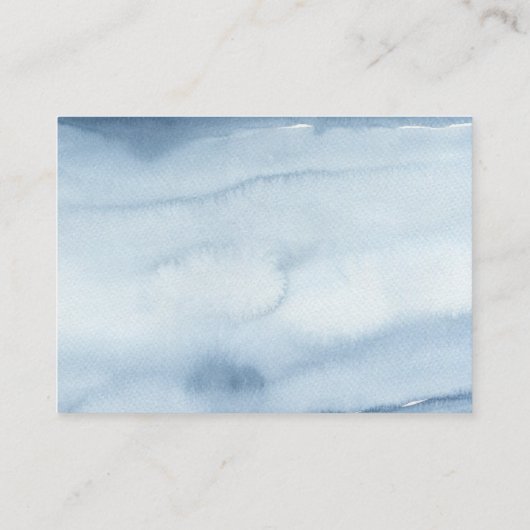 Dusty Blue Waterverf Wedding Enclosure Kaart (Achterkant)