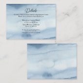 Dusty Blue Waterverf Wedding Enclosure Kaart (Voorkant / Achterkant)