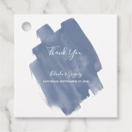 Dusty Blue Waterverf Wedding Gift Bedankjes Labels
