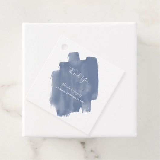Dusty Blue Waterverf Wedding Gift Bedankjes Labels (In situ)