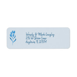 Dusty Blue Waterverf Wedding Invitation Label
