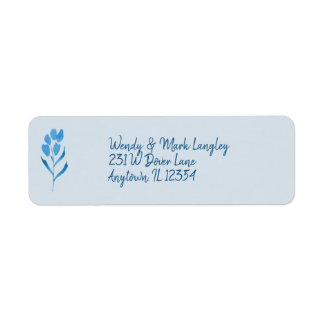 Dusty Blue Waterverf Wedding Invitation Label