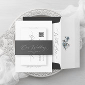 Dusty Blue Waterverf Wedding Kaart
