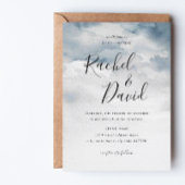 Dusty Blue Waterverf Wedding Kaart