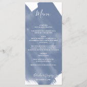 Dusty Blue Waterverf Wedding Menu (Voorkant)