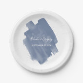 Dusty Blue Waterverf Wedding Papieren Bordje (Voorkant)