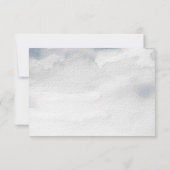 Dusty Blue Waterverf Wedding RSVP Kaart (Achterkant)