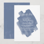 Dusty Blue Waterverf Wedding Save the Date (Voorkant / Achterkant)