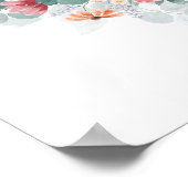 Dusty blue waterverf wildflower baby shower invit poster (Hoek)