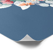 Dusty blue waterverf wildflower baby shower poster (Hoek)