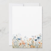 Dusty Blue Waterverf Wildflower bruiloft Kaart (Achterkant)