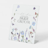 Dusty Blue Waterverf Wildflower Date Ideeën Reclamebord Met Voetstuk