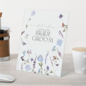 Dusty Blue Waterverf Wildflower Date Ideeën Reclamebord Met Voetstuk (Insitu)