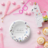 Dusty Blue Waterverf Wildflower Shower Papieren Kommen (Feest)