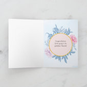 Dusty Blue Waterverf Zwangerschap Gefeliciteerd Kaart (Binnen)