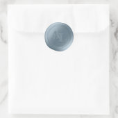 Dusty Blue Wax Seal Monogram Bruiloft Stickers (Tas)