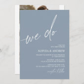 Dusty Blue we doen minimalistische huwelijksuitnod Kaart (Voorkant / Achterkant)