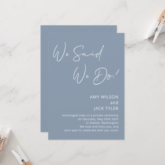 Dusty Blue We zeiden dat we de aankondiging van de (Voorkant / Achterkant in situ)