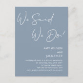 Dusty Blue We zeiden dat we de aankondiging van de Briefkaart (Voorkant)