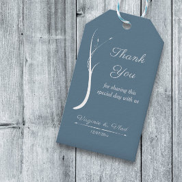Dusty Blue Weddenschap Dank je cadeau Labels Cadeaulabel