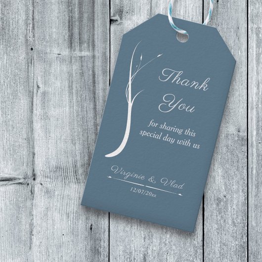 Dusty Blue Weddenschap Dank je cadeau Labels Cadeaulabel
