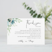 Dusty Blue Weddenschap Hartelijk dank Kaart (Staand voorkant)