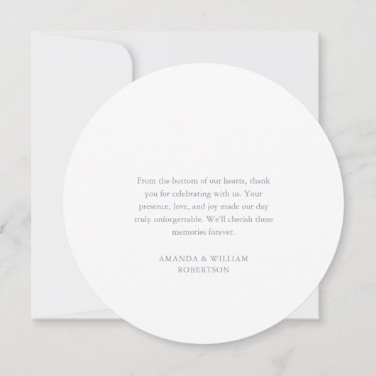 Dusty Blue Weddenschap Hartelijk dank Kaart (Achterkant)