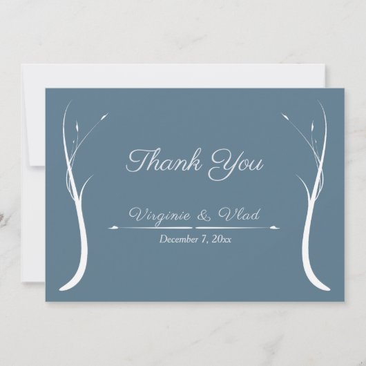 Dusty Blue Weddenschap Hartelijk dank Kaart (Voorkant)