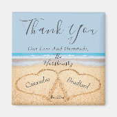 Dusty Blue Wedding 2 hart zand bruiloft gunst Magneet (Voorkant)