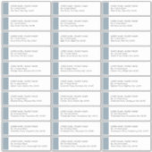 Dusty Blue Wedding 30 Guest Adresetiketten Sticker (Voorkant)