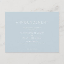 Dusty Blue Wedding Annulering Aankondiging Briefkaart