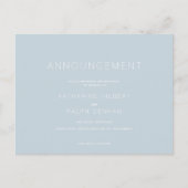 Dusty Blue Wedding Annulering Aankondiging Briefkaart (Voorkant)