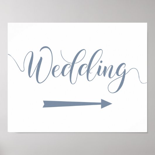 Dusty Blue Wedding Arrow-teken Poster (Voorkant)