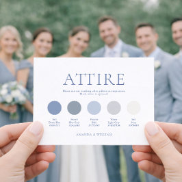 Dusty Blue Wedding Attire Card Kaart