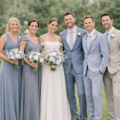 Dusty Blue Wedding Attire Card Kaart