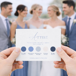 Dusty Blue Wedding Attire Card Kaart