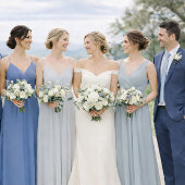 Dusty Blue Wedding Attire Card Kaart