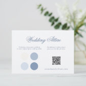 Dusty Blue Wedding Attire Card with QR Code Kaart (Staand voorkant)